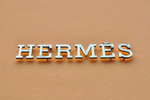 Enseigne Hermès Hermès logo action cours capitalisation